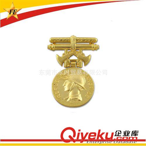 廠家定制 琺瑯工藝 鍍古金 gd金屬紀(jì)念勛章 配彩帶刺馬釘佩戴
