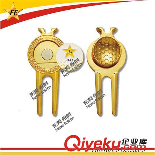 多功能高爾夫球叉即挖草器 鋅合金材質(zhì) 鍍銅 定制LOGO