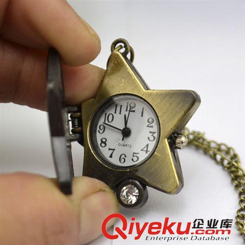 復(fù)古飾品懷表批發(fā) 幸運(yùn)星復(fù)古懷表長項(xiàng)鏈表/古銅懷表毛衣鏈表原始圖片3