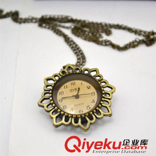 2011新款懷表批發(fā) 歐式鏤空花邊復古懷表項鏈/女式女款毛衣鏈原始圖片3