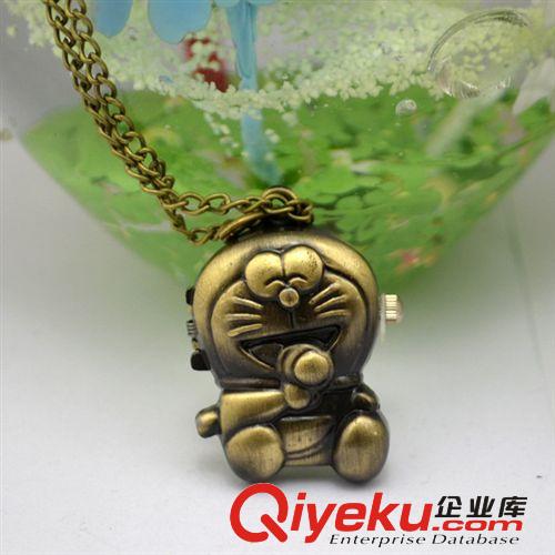 古銅懷表批發(fā) 多切面茶色玻璃心形懷表項鏈表/女款復(fù)古毛衣鏈