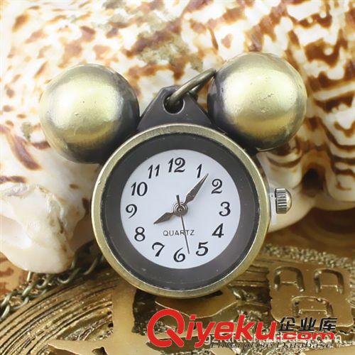 供應(yīng)時(shí)尚可愛(ài)型米奇老鼠復(fù)古石英掛鏈表 批發(fā)淘寶貨源石英電子表原始圖片2