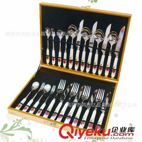 揭陽(yáng)廠家 骨瓷商務(wù)禮品木盒餐具 不銹鋼餐具 環(huán)保gd二十件套