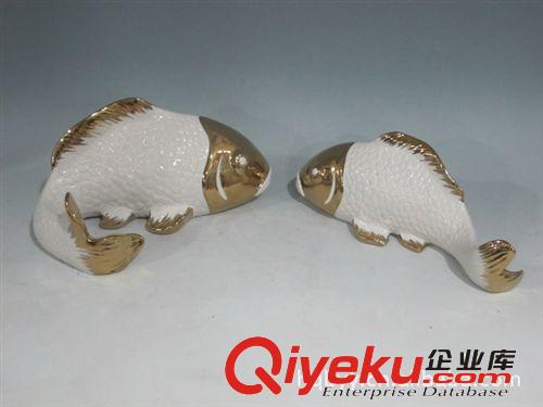 供應 陶瓷工藝品 抽象藝術品 家居飾品 電鍍 小象 小魚 貓 批發原始圖片2