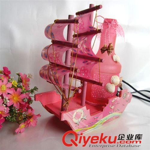4312F200彩繪帆船臺(tái)燈 插電一帆風(fēng)順小夜燈 教師節(jié)朋友生日禮物原始圖片2