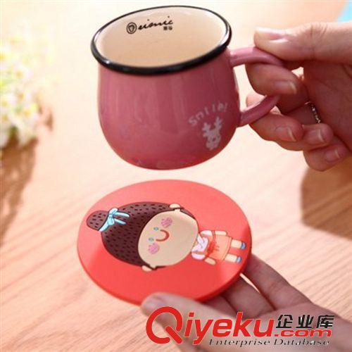 zakka雜貨~羅馬尼卡通造型杯墊 餐墊 硅膠杯墊 廠家直銷原始圖片3