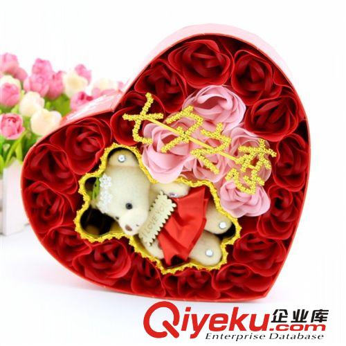 玫瑰小熊香皂花禮盒 畢業花束 香皂玫瑰花 七夕情人節禮品批發