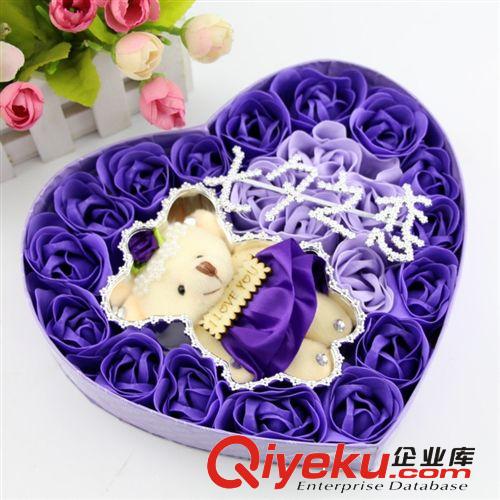 玫瑰小熊香皂花禮盒 畢業花束 香皂玫瑰花 七夕情人節禮品批發