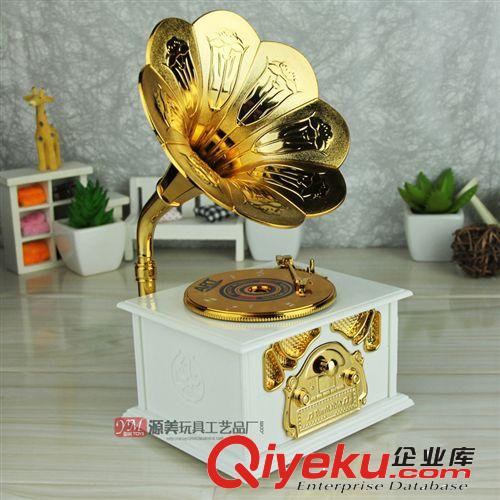 BY-009 混批 廠家直銷 仿木質復古懷舊留聲機八音盒音樂盒 工藝品原始圖片2