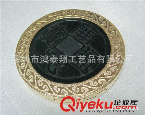 熱銷金屬浮雕 金鑲玉圓盤 開元通寶原始圖片2