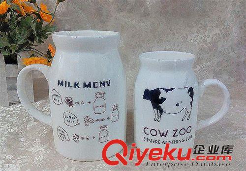 廠家 廣告禮品杯ZAKKA創(chuàng)意奶牛插圖杯意陶瓷杯 早餐牛奶杯原始圖片2