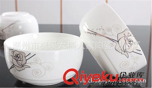 爆款熱銷 金玫瑰韓式碗 碗勺禮品 陶瓷骨瓷餐具 開業贈送禮品潮州原始圖片2