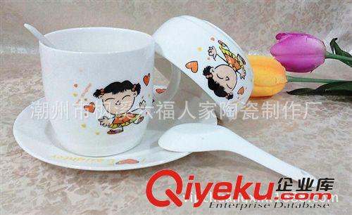 爆款熱銷 金玫瑰韓式碗 碗勺禮品 陶瓷骨瓷餐具 開業贈送禮品潮州