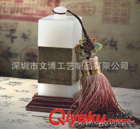 文博 廠家直銷 新款玉石印章 琉璃玉工藝品 生肖印章 琉璃筆筒原始圖片3