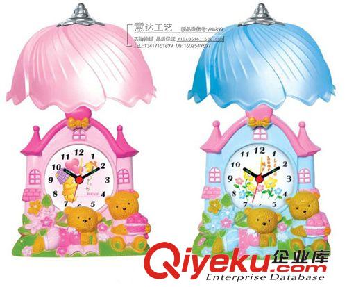 創意家居小熊火車頭臺燈精美個性臥室床頭客廳擺飾座鐘批發