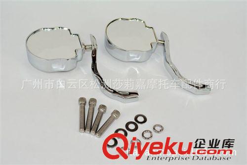 改裝哈雷巡航太子車反光鏡倒后鏡 摩托車改裝合金骷髏鬼頭后視鏡原始圖片2