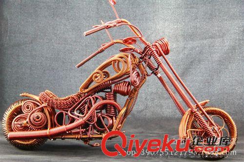 手工手編哈雷戴維森摩托車(chē)鐵藝金屬創(chuàng)意單車(chē)批發(fā)工藝品特色模型原始圖片2