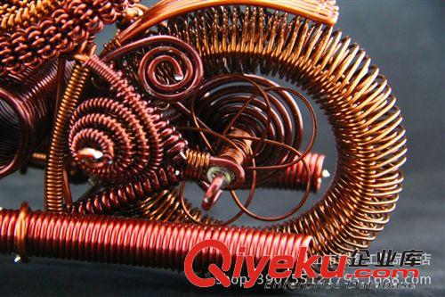 純手工手編哈雷摩托車創(chuàng)意工藝品特色鐵藝金屬摩托車民間手工藝品原始圖片3