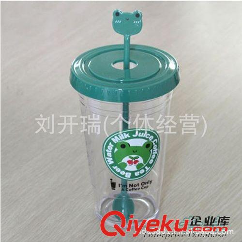 創(chuàng)意新奇特塑料杯卡通可愛動物杯子透明大號青蛙水杯多色帶蓋原始圖片3