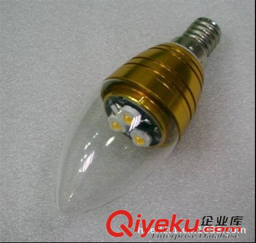 1X3W LED 導(dǎo)光柱 大功率 蠟燭燈 3W 金色/銀色殼 拉尾泡 E14接口