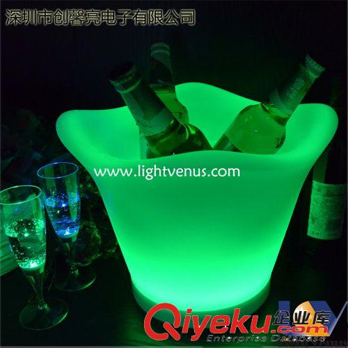 廠家直銷時尚LED七彩發光冰桶 大容量啤酒冰桶 遙控變色 充電型