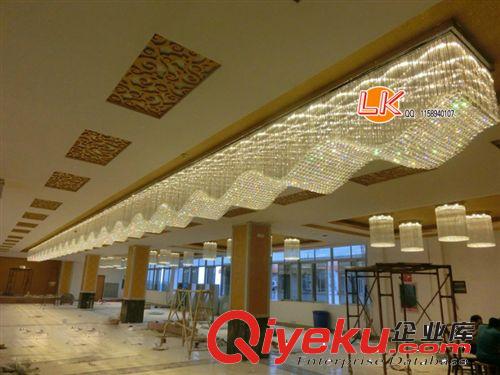酒店會所大堂燈吸頂燈客廳工程大燈15米長方形大燈水晶燈9105