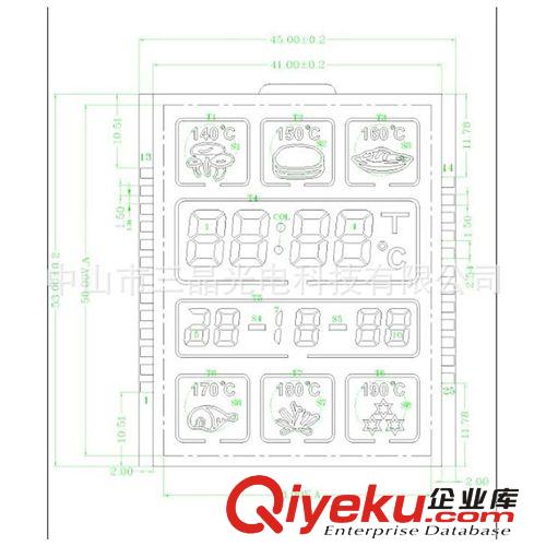 供應(yīng)電烤爐類(lèi)LCD液晶顯示屏 VA黑膜型開(kāi)模訂制，可配套做配光