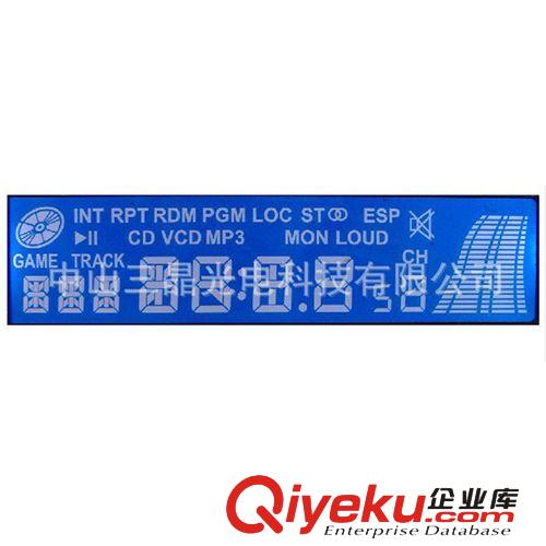 供應(yīng)斷碼 黑底白字用于車載MP3 收音機(jī)等LCD液晶顯示屏原始圖片3