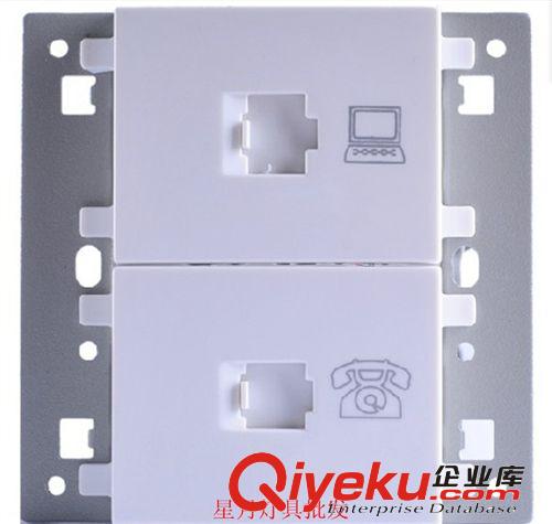 zp 飛利浦開關插座 Q4曲面系列 電話+電腦插座 Q4 801PC-4TU原始圖片3