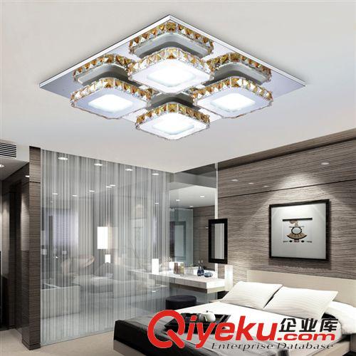 品睿照明四方k9水晶客廳臥室餐廳過道玄關(guān)長方形吸頂燈LED節(jié)能燈原始圖片2