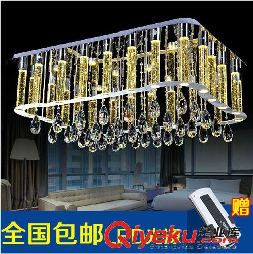 創意客廳水晶燈長方形 吸頂 led 現代簡約K9水晶柱燈臥室書房燈原始圖片3