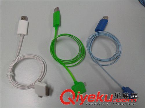 {zx1}款雙色光纖線 LED充電線 三星 蘋果手機數據線 零售不批發原始圖片3