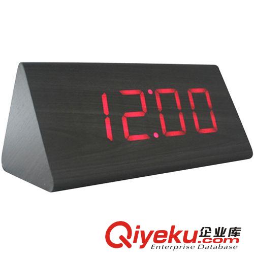 木頭創意 LED鐘 聲控木鐘 LED鬧鐘 鬧鐘木時鐘 創意LED木鐘 紅燈