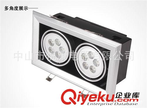 2*3W/2*5w/2*7w 大功率雙頭方形LED豆膽燈   LED格柵燈 燈具原始圖片3