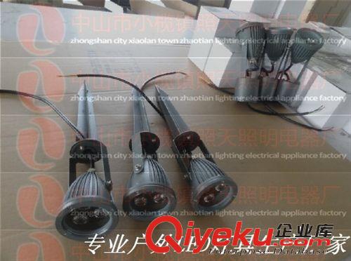 戶外防水大功率led投光燈3w，插在地上使用的照樹投光插地?zé)?w