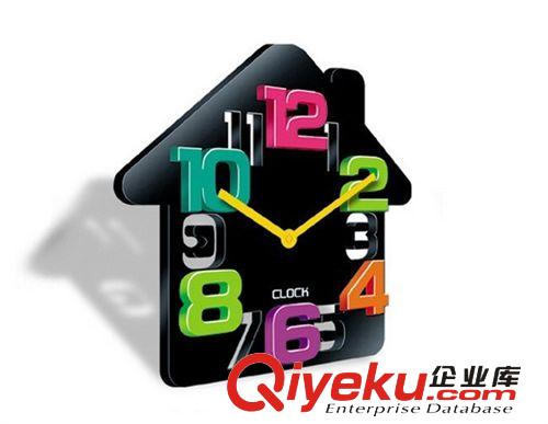 創(chuàng)意家居生活 韓式數(shù)字 個(gè)性時(shí)鐘/掛鐘 屋子造型掛鐘原始圖片3
