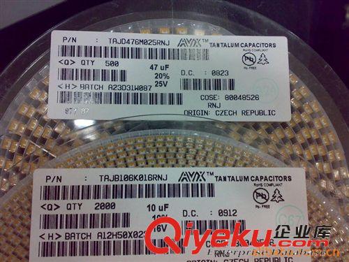 供應全系列進口原裝 AVX/NEC  鉭電容10uF   25V