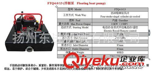 浮艇泵廠家生產銷售 FTQ4.0-13.0揚州大型機動浮艇泵系列原始圖片2