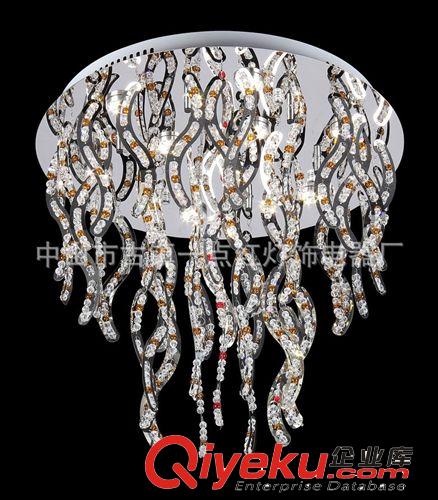 供精品現(xiàn)代水晶燈平板K9/LED直徑800大時尚奢華金色客廳廠家直銷原始圖片3