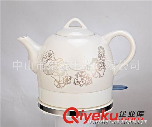 供應(yīng)陶瓷水壺1.0L金邊荷花景德鎮(zhèn)陶瓷壺膽禮品小家電