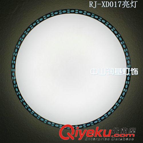 中山吸頂燈燈飾廠家直銷 RJ-XD017貼邊水晶彩繪吸頂燈 量大從優