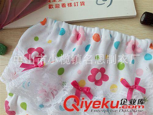 供應純棉日單女童內褲 兒童花邊內褲 寶寶面包褲 短褲波點印花