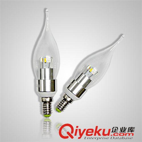 廠(chǎng)家直銷(xiāo) 3W三叉LED蠟燭燈 拉尾 銀色 E14蠟燭燈 質(zhì)保三年 熱銷(xiāo)中