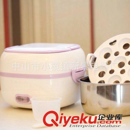 雙層不銹鋼內(nèi)膽迷你電飯煲保溫加熱電熱飯盒便攜式多功能蒸煮飯盒原始圖片3