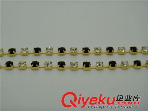 專業爪鏈廠供應888中東水鉆隔色夾鉆鏈 環保保證燒焊鉆鏈隔色鉆鏈