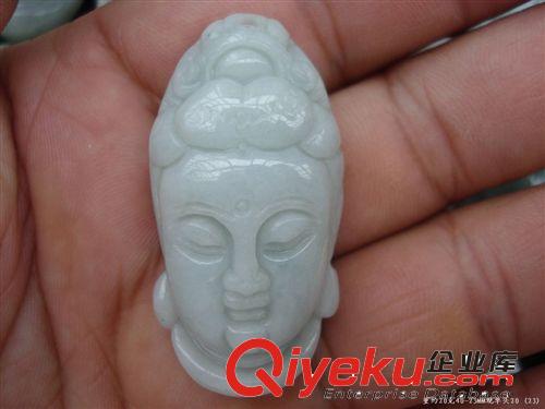 東莞天然A貨翡翠玉石工藝品批發(fā) 觀音頭佛像原始圖片2