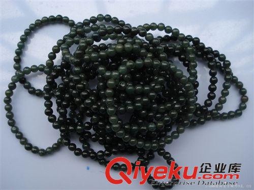 帶證書批發(fā)市場較少的5-6MM32粒圓珠 深油青天然A貨翡翠玉石手鏈原始圖片2