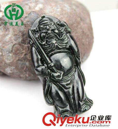 墨綠玉鐘馗 鎮平玉吊墜批發 黑綠玉批發泰山玉 保健玉禮品