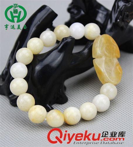 戈壁黃玉貔貅手鏈 浙江義烏小商品精品手鏈 精品玉石手鏈批發