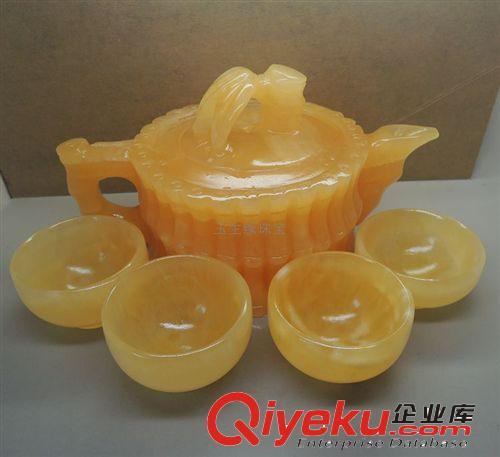 玉生緣 米黃玉節節高升茶具 酒具批發 玉石擺件批發 南陽批發網